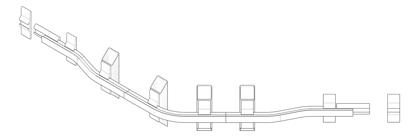 3D Documentation Image of FallProtection RigidRail SafetyLink XRail Corner WallMount SideFix External
