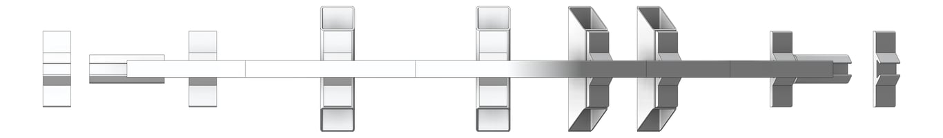 Front Image of FallProtection RigidRail SafetyLink XRail Corner WallMount SideFix External
