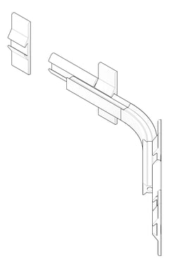 3D Documentation Image of FallProtection RigidRail SafetyLink XRail Corner WallMount SideFix Internal