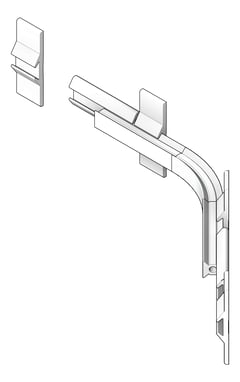 3D Shaded Image of FallProtection RigidRail SafetyLink XRail Corner WallMount SideFix Internal