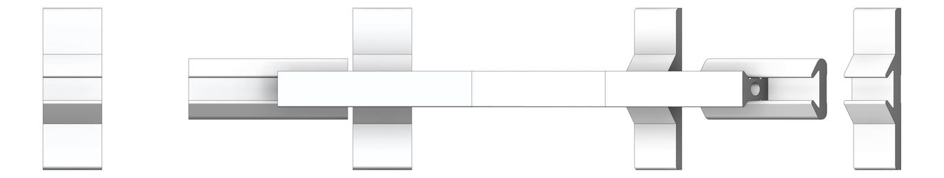 Front Image of FallProtection RigidRail SafetyLink XRail Corner WallMount SideFix Internal