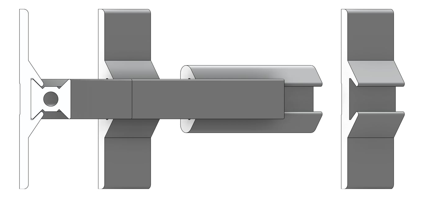 Left Image of FallProtection RigidRail SafetyLink XRail Corner WallMount SideFix Internal