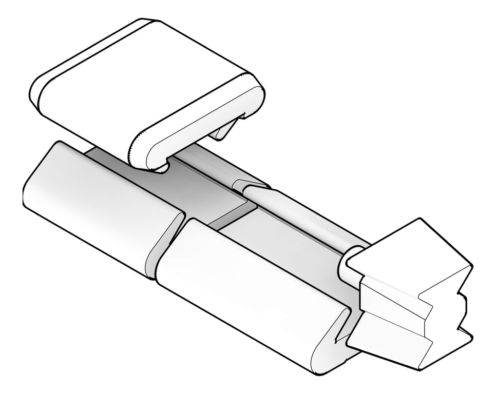 3D Documentation Image of FallProtection RigidRail SafetyLink XRail End Fixed