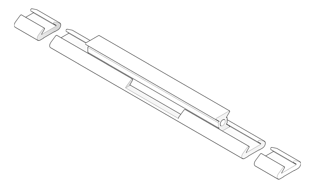 3D Documentation Image of FallProtection RigidRail SafetyLink XRail JoinGate
