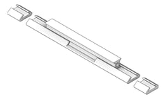3D Shaded Image of FallProtection RigidRail SafetyLink XRail JoinGate