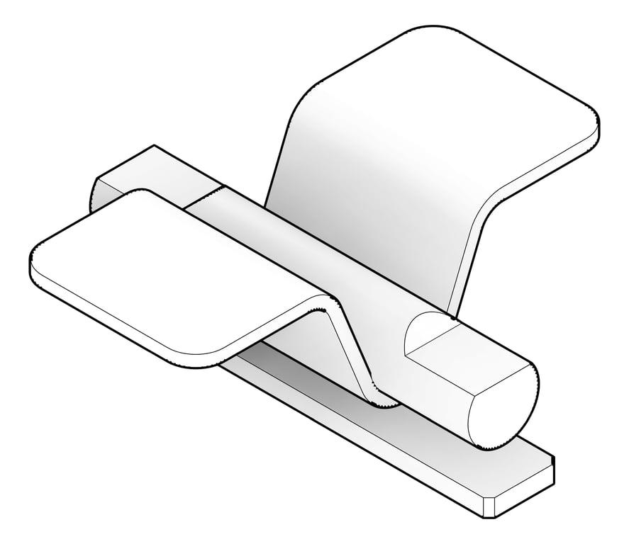 3D Documentation Image of FallProtection RigidRail SafetyLink XrailUltra Bracket Overhead