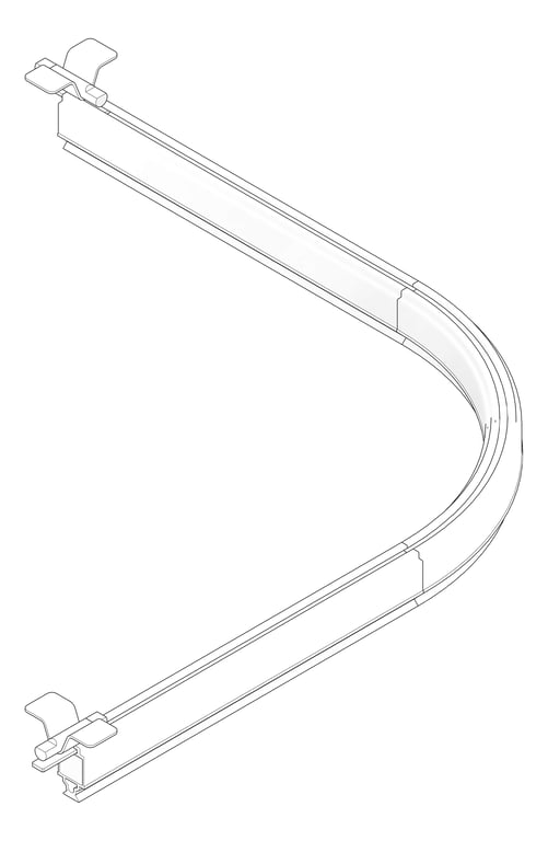 3D Documentation Image of FallProtection RigidRail SafetyLink XrailUltra Corner OverheadFix