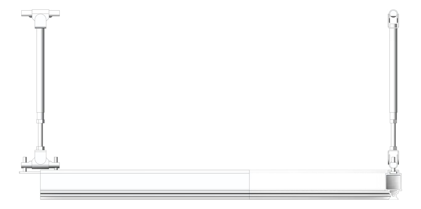 Front Image of FallProtection RigidRail SafetyLink XrailUltra Corner SuspendedFix