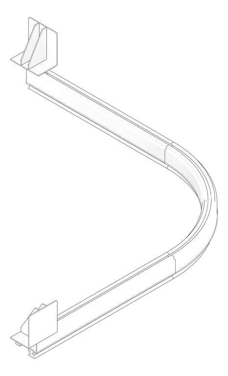 3D Documentation Image of FallProtection RigidRail SafetyLink XrailUltra Corner WallMountFix