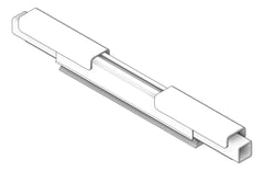 3D Shaded Image of FallProtection RigidRail SafetyLink XrailUltra MidGate