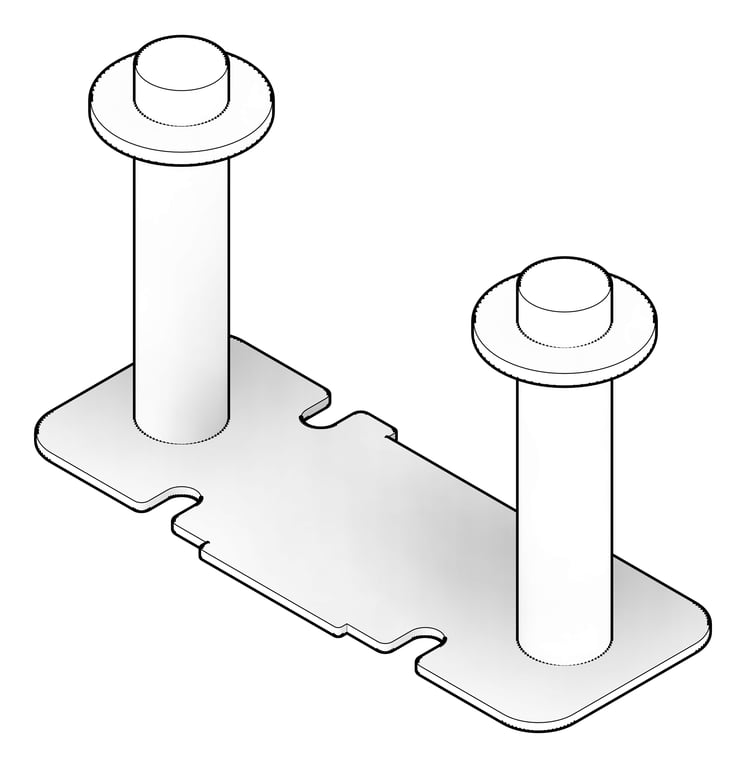 3D Documentation Image of FallProtection RigidRail SafetyLink XrailUltra Socket CastIn