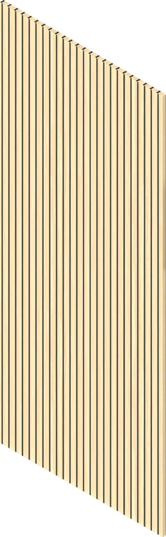 3D Presentation Image of Batten Acoustic Screenwood ModuloAcoustic Linea40 Group1 CalacuttaGold Material