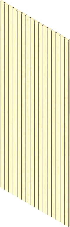3D Presentation Image of Batten Acoustic Screenwood ModuloAcoustic Linea65 Group1 AuchenFlower Material