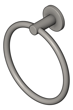 3D Shaded Image of TowelRing SurfaceMount Seima Anson Round