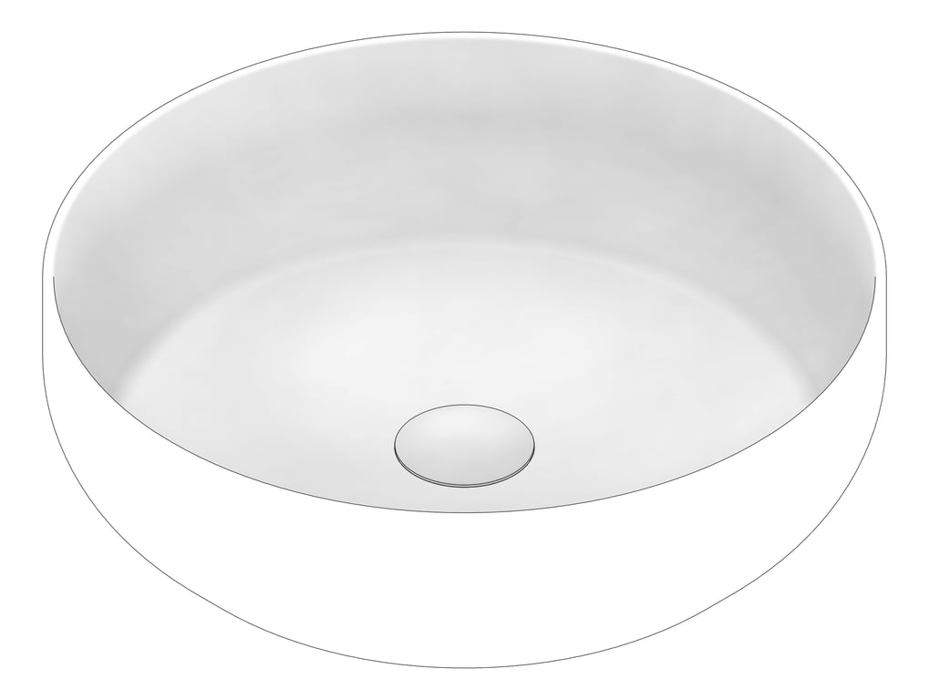 3D Documentation Image of Basin AboveCounter Seima Aurora Round 380mm