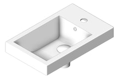 3D Shaded Image of Basin SemiInset Seima Plati Rectangle