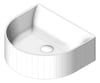 3D Shaded Image of Basin WallHung Seima Cleo DShaped