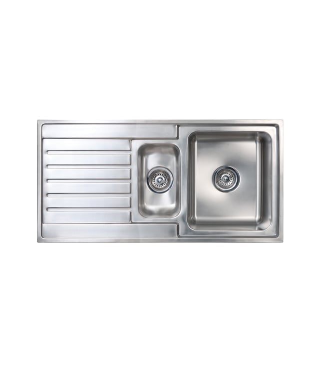 kubic-150-191641.jpg Image of Sink Kitchen Seima Kubic OneAndOneFourthBowl Drainer Left