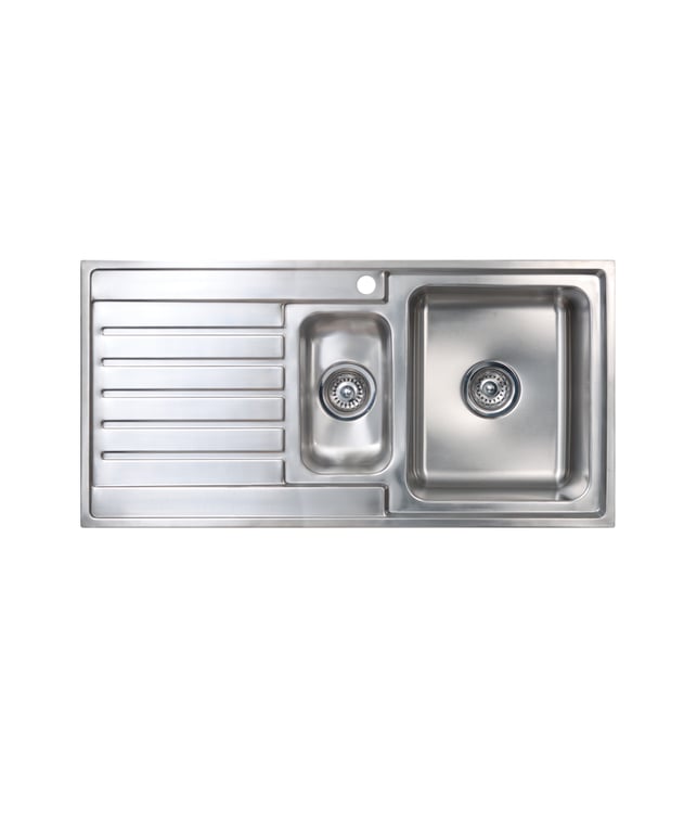 kubic-150-191642.jpg Image of Sink Kitchen Seima Kubic OneAndOneFourthBowl Drainer Left