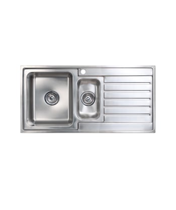 kubic-150-191643.jpg Image of Sink Kitchen Seima Kubic OneAndOneFourthBowl Drainer Right