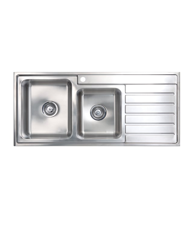 kubic-175-191647.jpg Image of Sink Kitchen Seima Kubic OneAndThreeFourthBowl Drainer Right