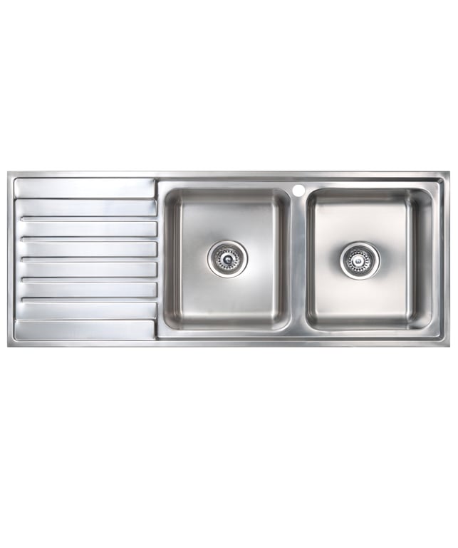 kubic-200-191651.jpg Image of Sink Kitchen Seima Kubic DoubleBowl Drainer Left
