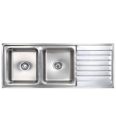 kubic-200-191652.jpg Image of Sink Kitchen Seima Kubic DoubleBowl Drainer RIght