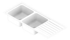 3D Documentation Image of Sink Kitchen Seima Kubic DoubleBowl Drainer Left