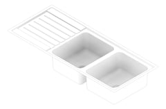 3D Documentation Image of Sink Kitchen Seima Kubic DoubleBowl Drainer RIght