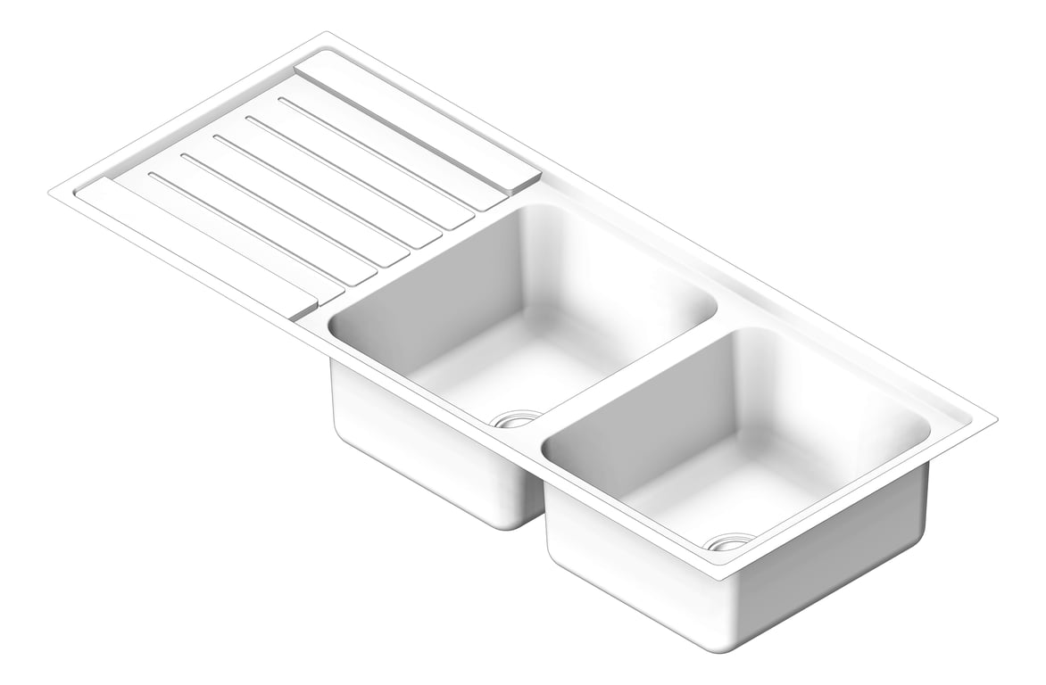 Sink Kitchen Seima Kubic DoubleBowl Drainer RIght