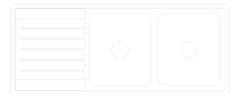 Plan Image of Sink Kitchen Seima Kubic DoubleBowl Drainer RIght