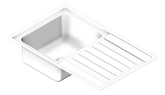 3D Shaded Image of Sink Kitchen Seima Kubic Drainer Left