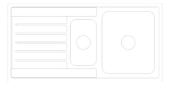 Plan Image of Sink Kitchen Seima Kubic OneAndOneFourthBowl Drainer Right