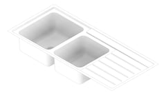 3D Documentation Image of Sink Kitchen Seima Kubic OneAndThreeFourthBowl Drainer Left