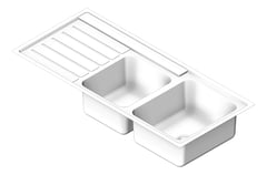 3D Shaded Image of Sink Kitchen Seima Kubic OneAndThreeFourthBowl Drainer Right