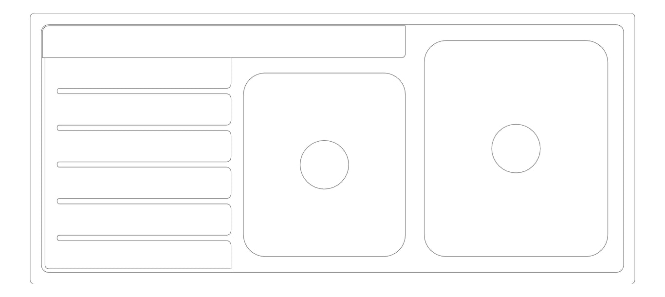 Plan Image of Sink Kitchen Seima Kubic OneAndThreeFourthBowl Drainer Right