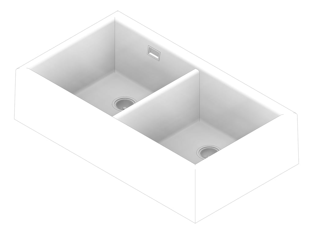 3D Documentation Image of Sink Kitchen Seima Oros ApronFront DoubleBowl
