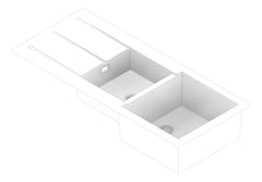 3D Documentation Image of Sink Kitchen Seima Oros OneAndThreeFourthBowl Drainer Left