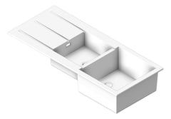 3D Shaded Image of Sink Kitchen Seima Oros OneAndThreeFourthBowl Drainer Left