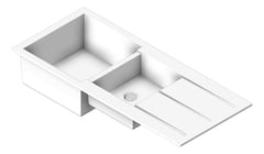3D Shaded Image of Sink Kitchen Seima Oros OneAndThreeFourthBowl Drainer Right