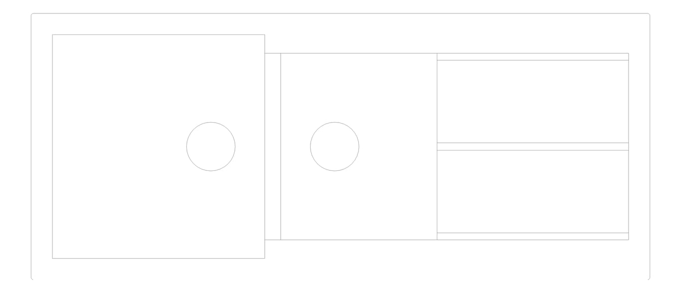 Plan Image of Sink Kitchen Seima Oros OneAndThreeFourthBowl Drainer Right