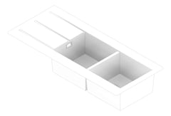 3D Documentation Image of Sink Laundry Seima Oros DoubleBowl Drainer Left