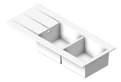 3D Shaded Image of Sink Laundry Seima Oros DoubleBowl Drainer Left