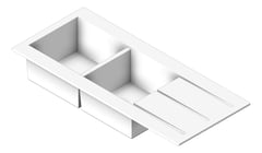 3D Shaded Image of Sink Laundry Seima Oros DoubleBowl Drainer Right