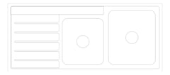 Plan Image of Sink Kitchen Seima Kubic OneAndThreeFourthBowl Drainer Right