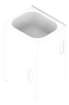 3D Documentation Image of Sink Laundry Seima Tilos 600 Cabinet 45L