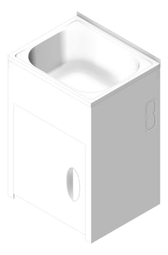 3D Shaded Image of Sink Laundry Seima Tilos 600 Cabinet 45L