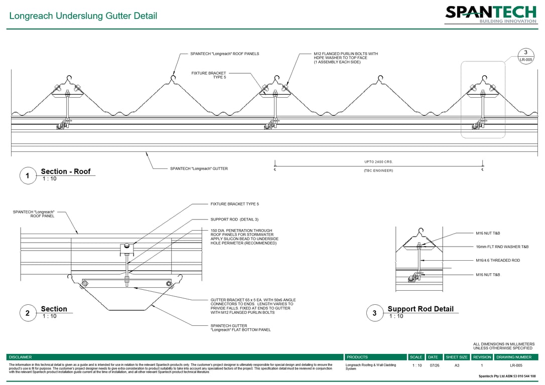  Image of LR-005 - Longreach Underslung Gutter Detail