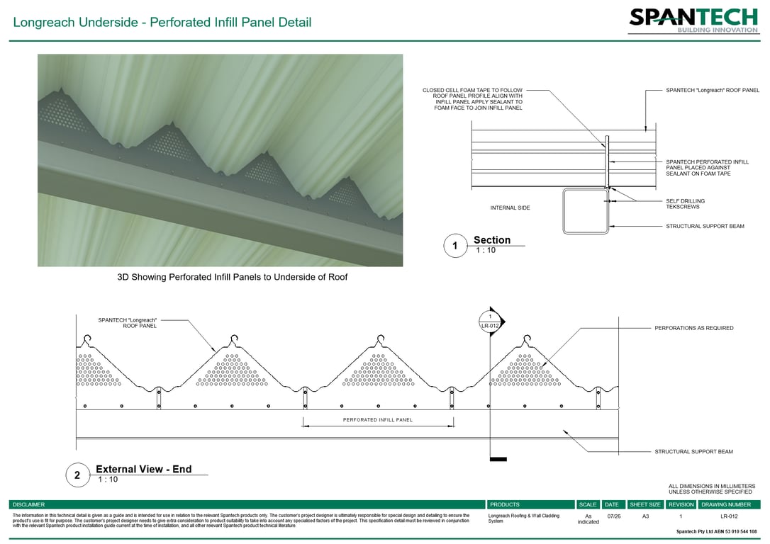  Image of LR-012 - Longreach Underside - Perforated Infill Panel Detail