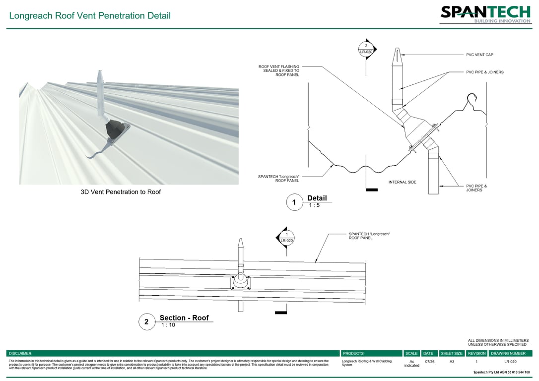  Image of LR-020 - Longreach Roof Vent Penetration Detail